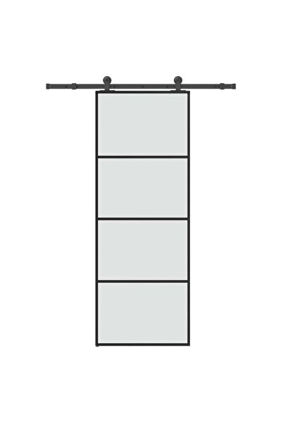 vidaxl Ușă glisantă cu set de feronerie, 76 x 205 cm, sticlă ESG/aluminiu