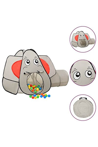 vidaxl Cort de joacă elefant pentru copii, 250 de bile, gri, 174 x 86 x 101 cm