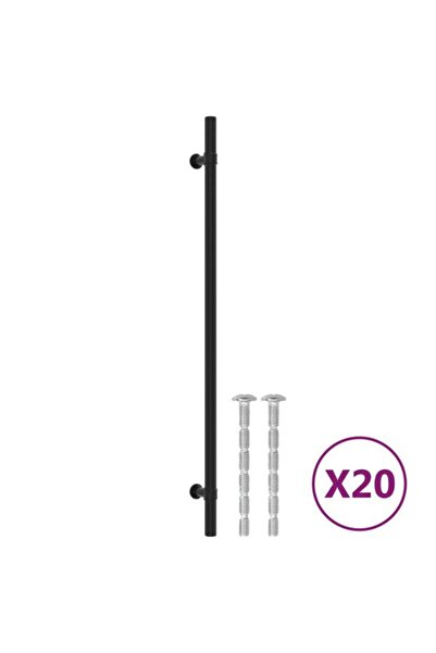 vidaxl Mânere de mobilier, 20 buc., negre, 320 mm, oțel inoxidabil