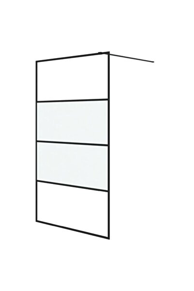 vidaxl Cabină de duș walk-in, perete negru, 115 x 195 cm, sticlă ESG semi-mată