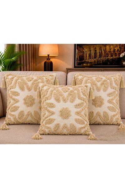 Graciana Set of 3 Bohemian Decorative Pillows with Premium Filling, Size 50X50
