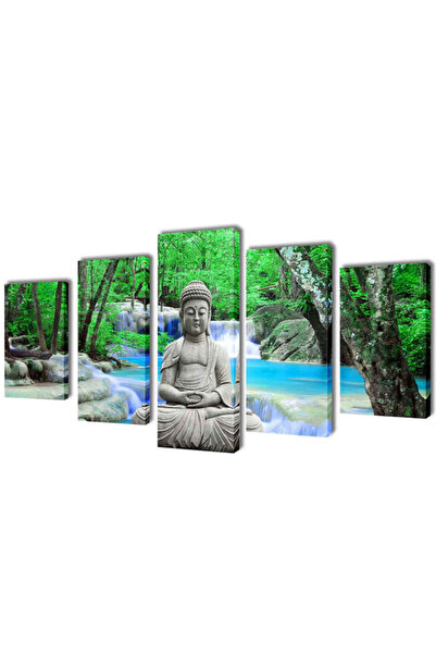 vidaxl Set de tablouri, imprimeu Buddha, 200 x 100 cm