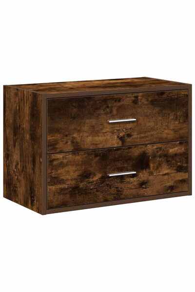 vidaxl Dulap cu 2 sertare stejar afumat 60x31x40 cm Lemn prelucrat