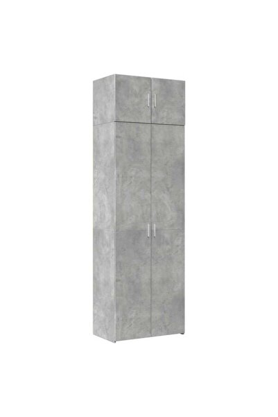 vidaxl Dulap de depozitare, gri beton, 70 x 42.5 x 225 cm, lemn prelucrat