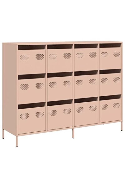 vidaxl Dulap, roz, 135 x 39 x 103.5 cm, oțel laminat la rece