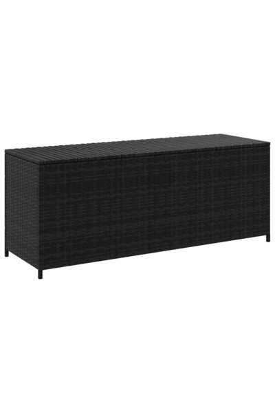 vidaxl Ladă de depozitare de grădină, negru, 150x50x60 cm, poliratan
