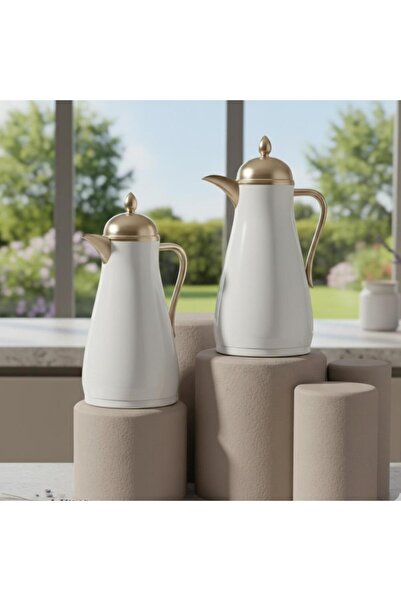 Lavera Set of 2 Modern Design Thermal Deer Thermos Flask - White