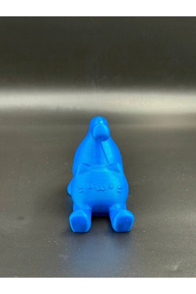 3D Atelier Decorative Desktop Phone Stand Holder with Cat Figure Blue