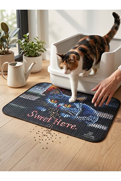 Başak Ev Tekstili Double Layered Screened Cat Toilet Mat Front Mat Cat Litter...