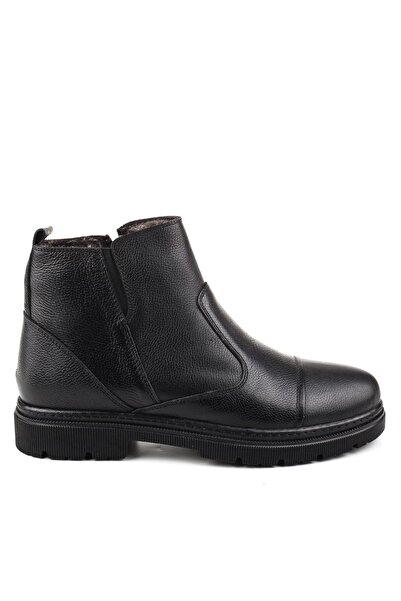 Papuçsepeti Shoe Basket 428 Men's Genuine Leather Classic Fur Boots