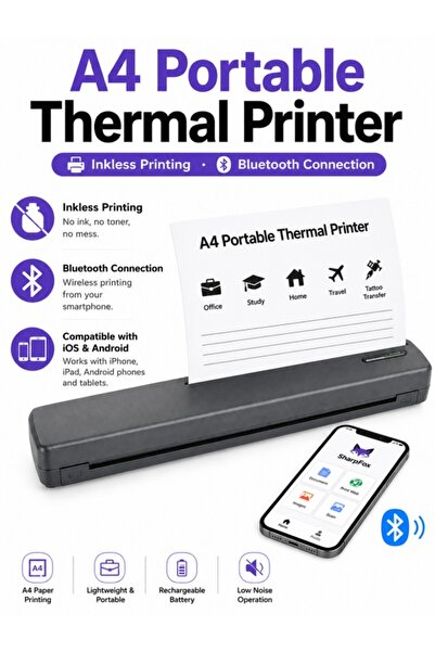 Kijarda Portable Bluetooth Thermal Label & Photo Printer, Inkless Wireless Mi...
