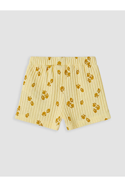 LC Waikiki Elastic waist baby girl ribbed fabric shorts