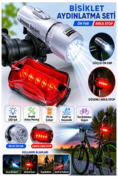 Artlantis Led Işıklı Bisiklet Ön ve Arka Aydınlatma Işığı 1 Paket K-4414 Bisi...