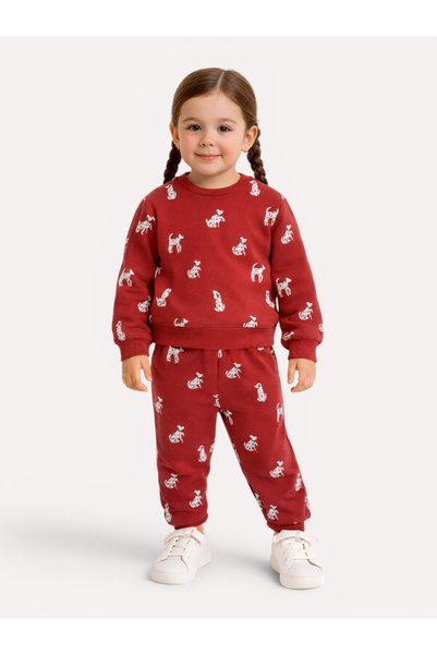 Dirkje Girls All-Over Print Sweatshirt & Jogger Co-Ord Set