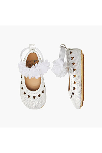 Juniors Booties with Elastic Strap, Floral Accent