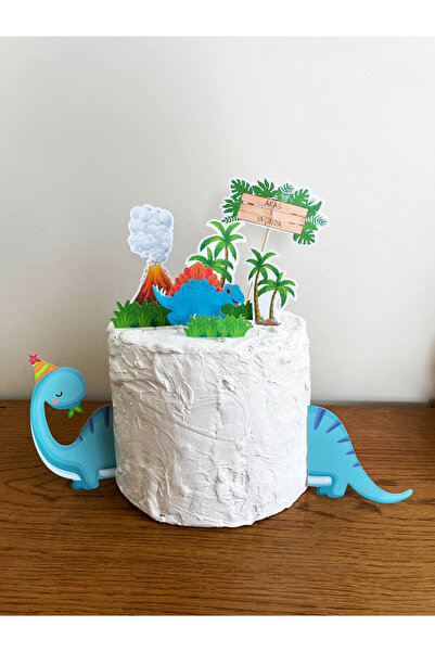 ST Design 20 Parça Dinozor Pasta ve Cupcake Süsü Seti | Dinozor Doğum Günü Ko...
