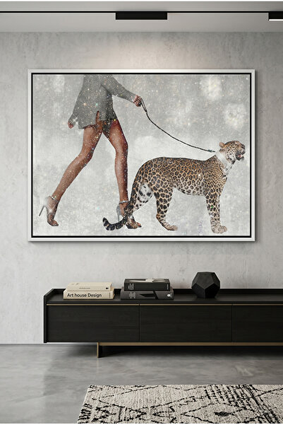 Jasmine Art Luxury Leopard Abstract Wall Art | Framed Canvas Print | Modern M...
