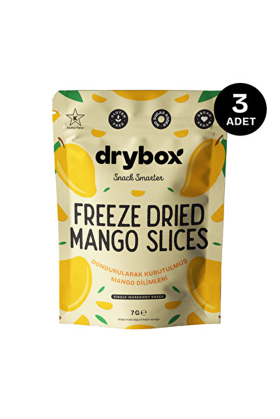 DRYBOX شرائح المانجو 7 جرام، عبوة من 3 قطع – مجففة بالتجميد، خالية من السكر ا...