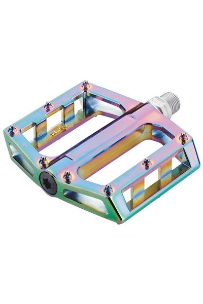 heugers Drox PD720 Rulmanlı Alüminyum Bisiklet Pedalı - Rainbow | Geniş Yüzey