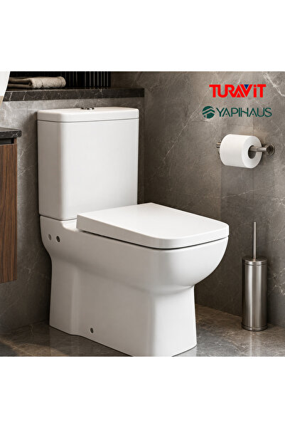 Turavit Plaza Duvara Sıfır Klozet + Rezervuar + Yavaş Kapanan Kapak + İç Takı...