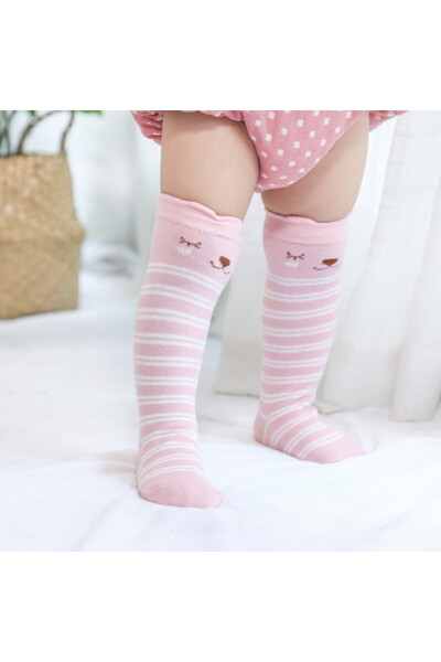 Superbaby Sosete roz cu alb trei sferturi - Teddy (pret 1 buc, modele diverse...