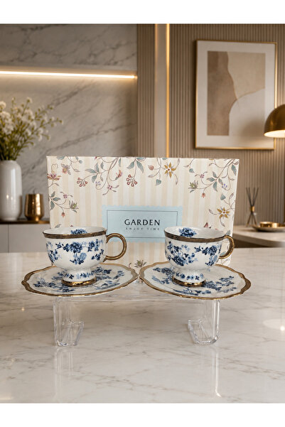 Sillage Home 2-Person Luxury Cup Set, 4-Piece 2-Person Porcelain Coffee Cup Set