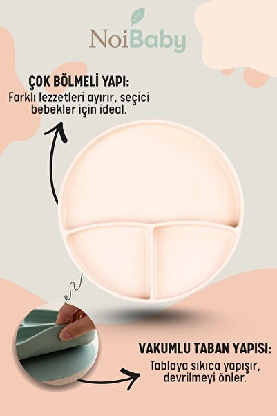 NoiBaby Vacuum Base Silicone Plate - Cream
