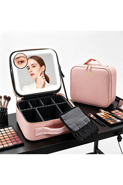 YuTai Travel Makeup Bag with LED Mirror Lighted Makeup Bag with Adjustable Di...
