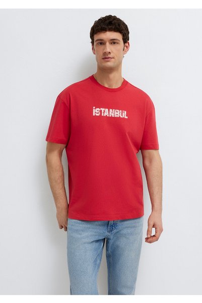 Mavi Tricou cu imprimeu Istanbul, croială lejeră (potrivire amplă și confortabilă)