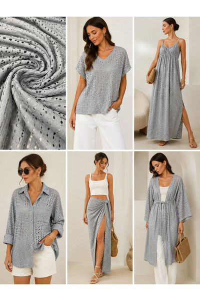 EGE DESIGN Superrem Lyc Combed Cotton Fine Mesh Gray Melange