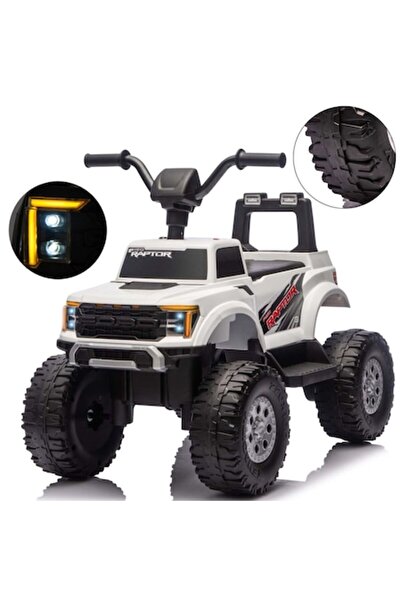 Milly Mally Mașină electrică Ford F-150 Raptor pentru copii, albă
