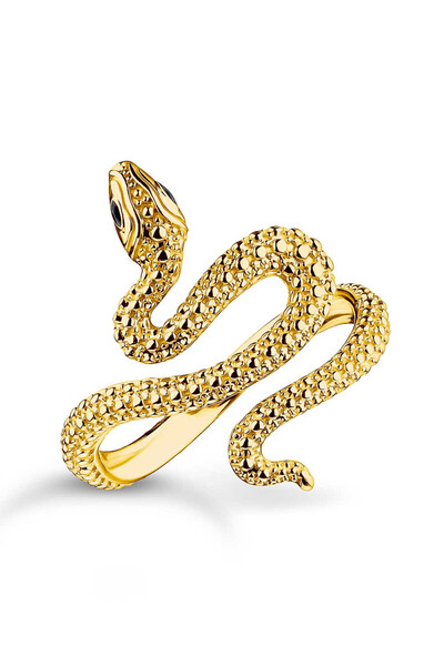 Thomas Sabo TR2483-427-39-56 Επιχρυσωμένο Δαχτυλίδι Φιδιού με Σχέδιο Ρομαντικ...