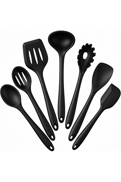 Generic E-far Silicone Cooking Utensils Set, 7-Piece Black Heat Resistant Kit...