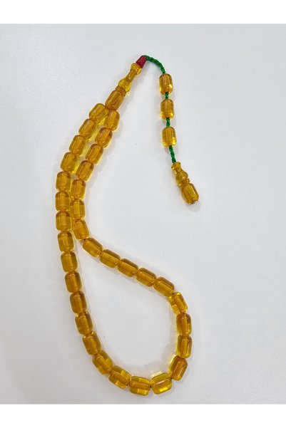 Efekentli Zeyzun Usta İmzalı Sıkma Kehribar Tespih 8,5 x 12 mm Kapsül Kesim
