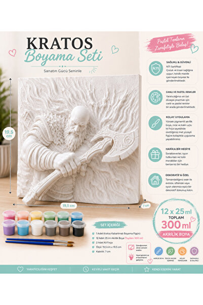 cabana Kratos Profesyonel Boyama Seti %100 Doğal, N71 Sertifikalı, 19,5cm (12...