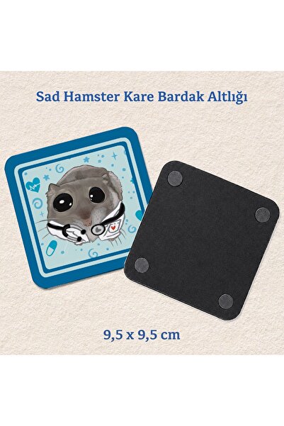 westartic Sad Hamster - Doktor / Sağlıkçı / Tıp Bardak Altlığı