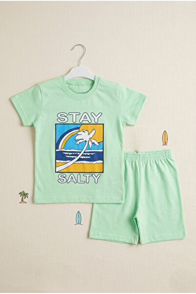 Yumak Bebek Ürünleri 100% cotton boys' two-piece shorts set - summer casual o...
