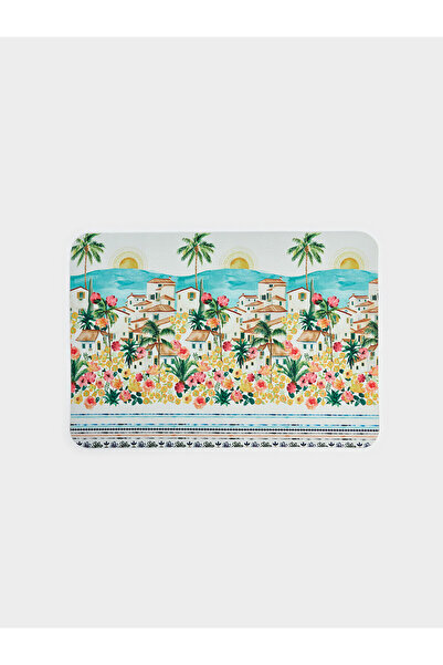 LC Waikiki Nevavm Palm Patterned Door Mat with Difference 45X75 cm