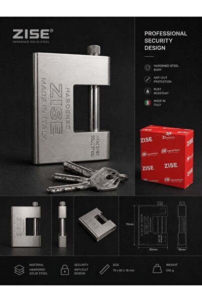 Ziss Zisei ZISE Hardened Steel Security Padlock – Made in Italy