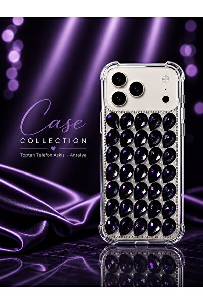 Case collection İPhone 17 Promax Taşlı Telefon Kılıfı El Yapımı Kristal Işılt...