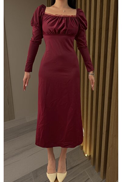 Nobrand Rochie midi bordo, M