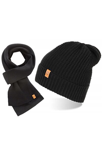 Brødrene Set caciula si fular barbati Brodrene, Acril, Negru