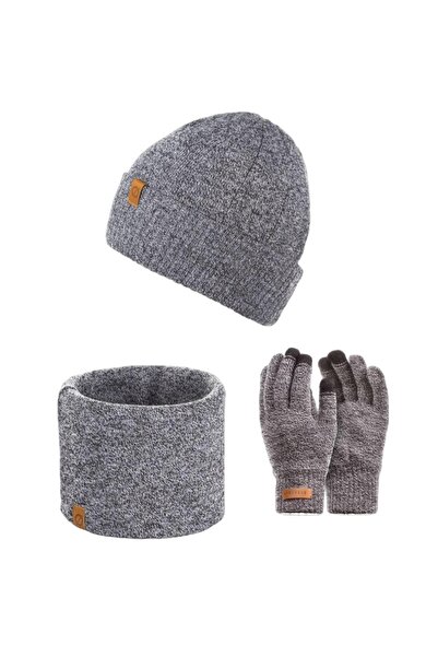 Brødrene Set 3 in 1 barbati, Brodrene, Caciula + fular tip guler + manusi, Ac...