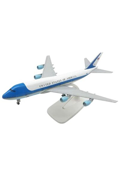 OEM Model de avion Boeing B747 Air Force One al SUA, din metal, 20 cm, scară ...