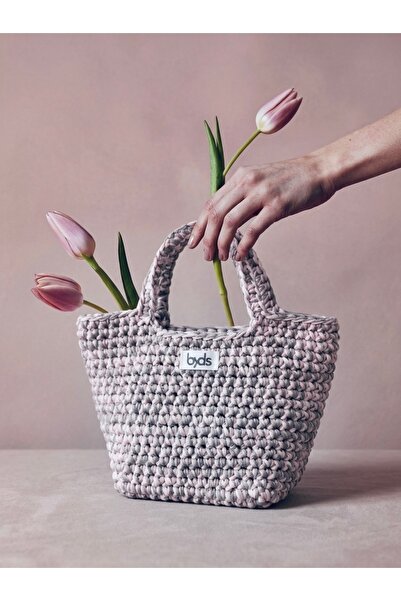 Beril Yamaç Design Studio Geantă mini tricotată manual Byds Marshmellow, roz ...