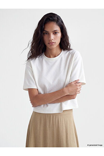 LC Waikiki Nevavm Soft Touch Oversize Women's T-Shirt with Difference