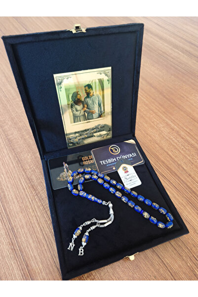 Suat Gümüş ve Tesbih Dünyası Gold-Plated Prayer Beads, Certified Gold Particl...