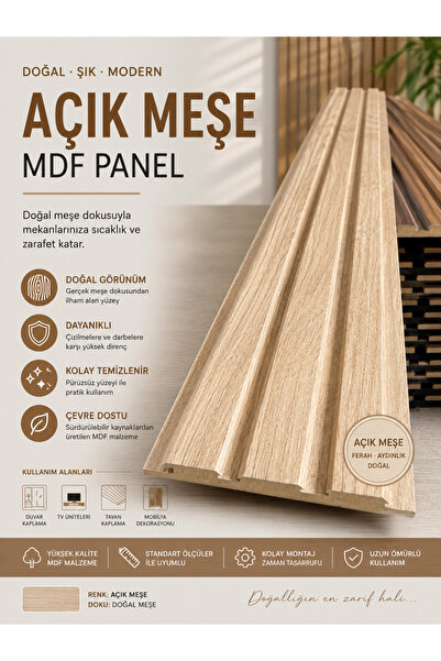 Dekolux AÇIK MEŞE RENGİ MDF PANEL 12*275