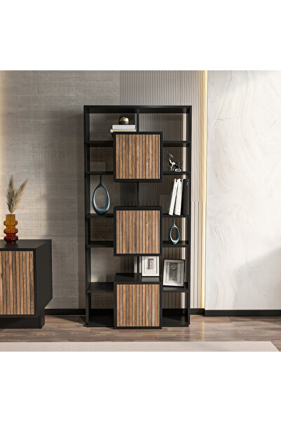 Decorotika MONACO KİTAPLIK SİYAH ALİNA