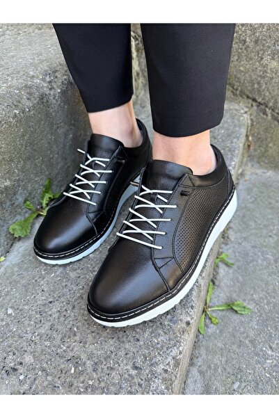 DERİ KABUSU Perforated lace-up women's sports shoes